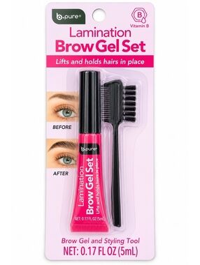 b.pure Lamination Brow Gel Set with Styling Tool Vitamin B NEW